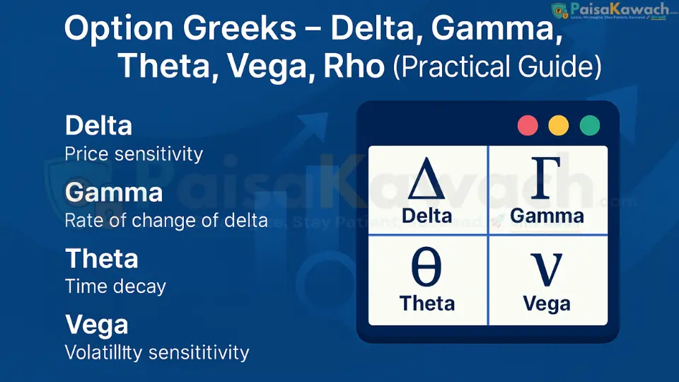 Option Greeks — Delta, Gamma, Theta, Vega, Rho (Practical Guide)